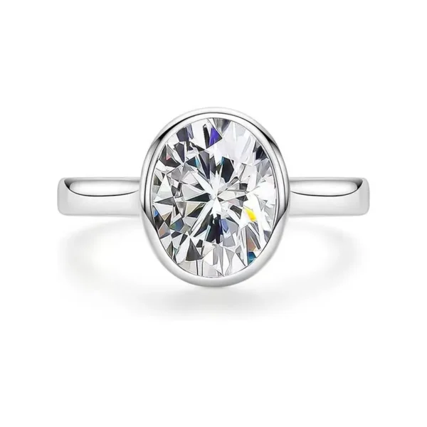 2 carat egg shape moissanite ring