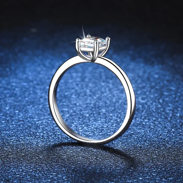 emerald cut moissanite ring